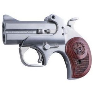 Bond Arms Texas Defender 410/45 Long Colt Derringer – 2 Rounds, 3″ Barrel, Wood Grips, Stainless/Silver, 3-Dot Sights