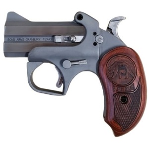 Bond Arms Grizzly 410/45 Long Colt Derringer – 2 Rounds, 3″ Barrel, Wood Grips, Stainless/Silver