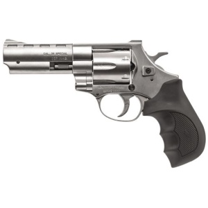 European American Armory Windicator Nickel 4″ 357 Magnum Revolver – 6 Rounds, 4″ Barrel, Rubber Grips, Stainless/Silver, Iron Sights