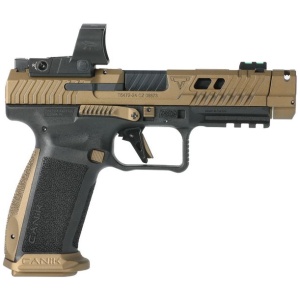 Canik TTI Combat 9mm 4.6″ Optic Cut Slide, Bronze Cerakote, MaCanik M03 Red Dot, 18+1 – 4.60″ Barrel