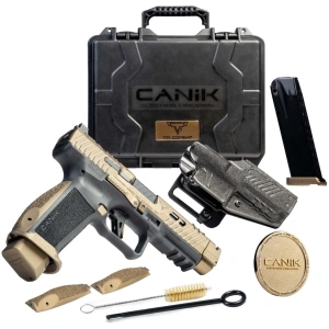 Canik TTI Combat 9mm 4.6″ Optic Cut Slide, Bronze Cerakote, MaCanik M03 Red Dot, 18+1 – 4.60″ Barrel