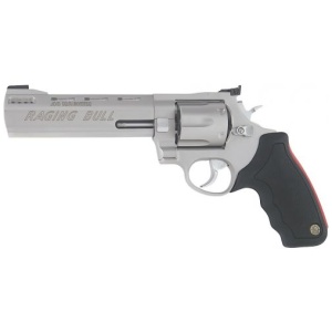 Taurus 444 Raging Bull Stainless 6.5″ 44mag Revolver – 6 Rounds, 6.5″ Barrel, Polymer Grips, Stainless/Silver, 3-Dot Sights