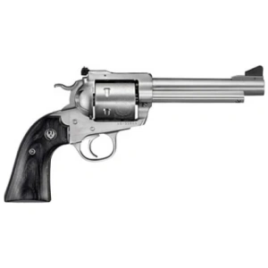 Ruger Blackhawk Convertible Stainless 5.5″ 45 Long Colt / 45 ACP Revolver – 6 Rounds, 5.5″ Barrel, Polymer Grips, Stainless/Silver, 3-Dot Sights