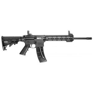 Smith & Wesson M&P15-22 Sport 22 Long Rifle Semi Auto Rifle – 25 Rounds, 16.5″ Barrel, 6-Position CAR Stock, Synthetic, Blue/Black