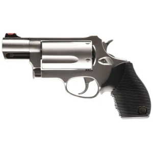 Taurus Judge Public Defender Stainless 2.5″ 410/45 Long Colt Revolver – 5 Rounds, 2.5″ Barrel, Polymer Grips, Stainless/Silver, Night Sights