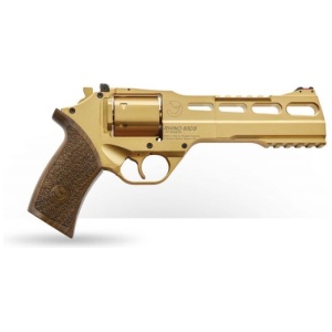 Chiappa Rhino 60DS .357 Magnum Revolver – 6 Rounds, 6″ Barrel, Wood Grips, Gold, Fiber Optic Sights