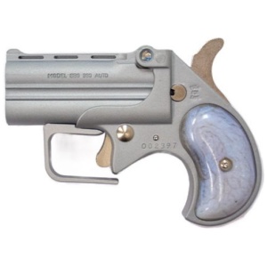 OWF Short Bore Derringer 380acp Satin w/Blue Pearl Grips w/Guardian Package – 2 Rounds, 2.75″ Barrel