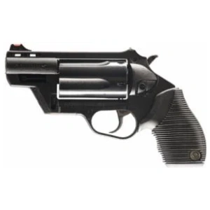 Taurus Judge Public Defender Black/Black Ribber Grip 410/45 Long Colt Revolver – 5 Rounds, 2″ Barrel, Rubber Grips, Blue/Black, Night Sights