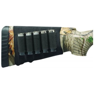 Hunters Specialties Buttstock Shell Holder Shotgun 5 Rounds Black Elastic