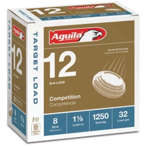 Aguila Target Load 12 Gauge Ammo 2.75″ 1-1/8 oz #8 Shot 1250fps 25 round box