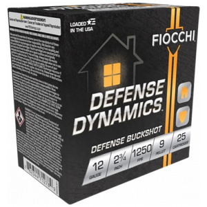 Fiocchi Defense Dynamics 12 GA 2-3/4″ 00-Buckshot 9-pellet 25rd Box