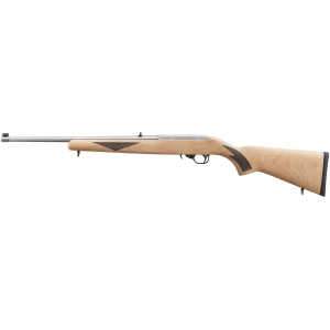 Ruger 10/22 22LR 75th Anniversary Semi-Auto Rifle 10+1 – 10+1 Rounds, 18.5″ Barrel, Hardwood Stock, Stainless/Silver