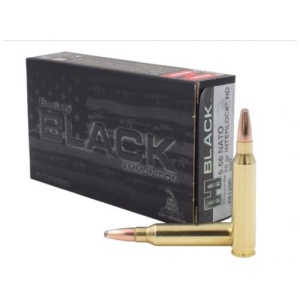 Hornady Black 5.56 NATO 75Gr. Interlock HD SBR 20rd box – Brass Casing