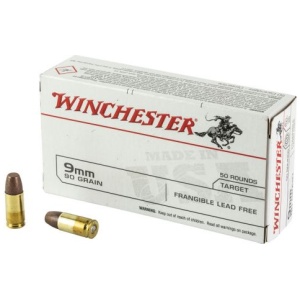 Winchester Lead Free Frangible 9mm Ammo 90gr 50 Round Box – Brass Casing