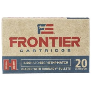 Hornady Frontier Boat Tail Hollow Point 5.56 NATO Ammo 20 Round Box – Brass Casing