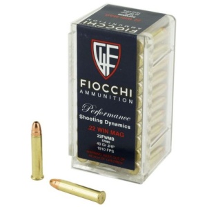 Fiocchi SHOOTING DYNAMICS 22 MAG Jacketed Hollow Point 40gr 50rd Box – Brass Casing