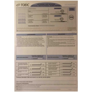 TOEIC certificate