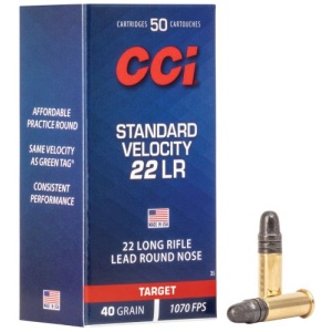 CCI .22 LR 40 Gr Standard Velocity 50rds – Brass Casing