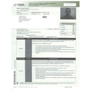 TOEFL certificate